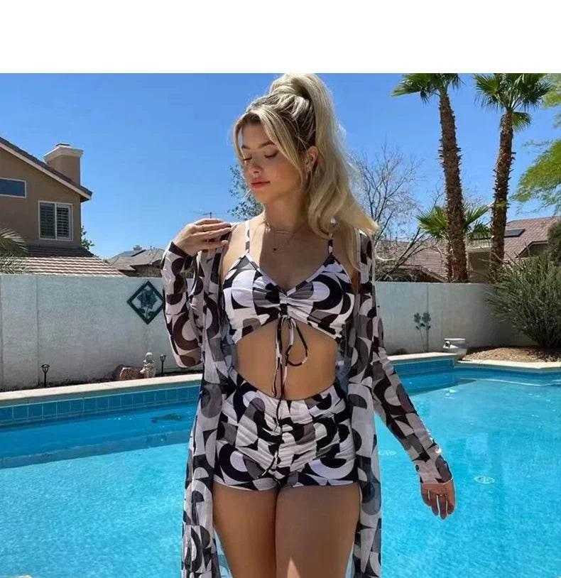 Summer Print Swimsuits Tankini Sets Female Swimwear Sports Beach Wear Two-Piece Bathing Suit Girls Pool Women Swimming Suit 2025 - Empire P.E