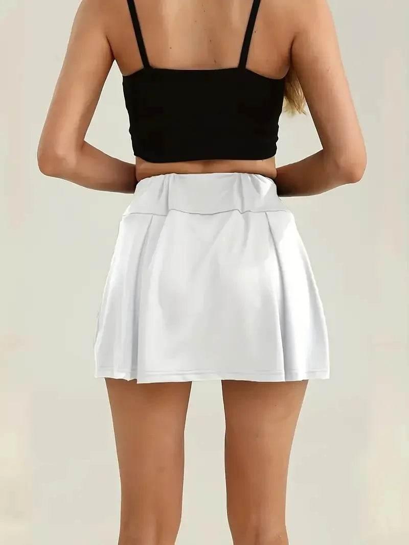 Plus Size High Waist Solid Simple Casual Mini Skirt Women's Clothing - Empire P.E