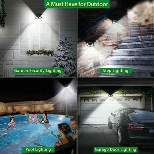 1/2/4Pcs 100 LED Solar Wall Lights Outdoor Solar Lamp Motion Sensor