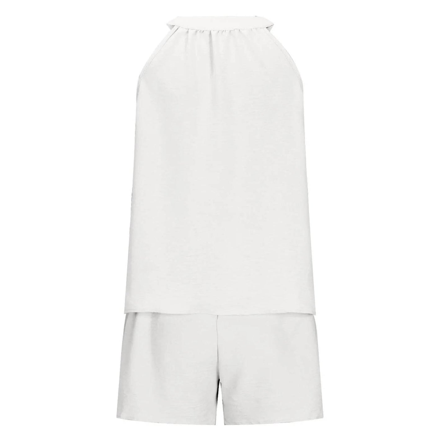 Women'S Summer Casual Suit New Urban Casual Women'S Solid Color Sleeveless Vest Elastic Shorts Home Clothes Two-Piece Set - Empire P.E