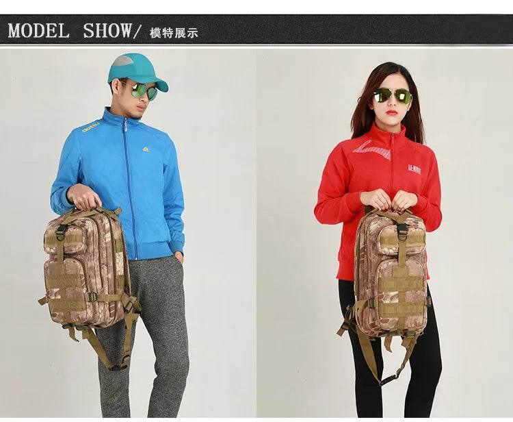 Men's Classic Tactical Backpack Travel Sports Camouflage Bag Outdoor Climbing Hunting Backpack Fishing Hiking Nylon 3P Pack Bag - Empire P.E