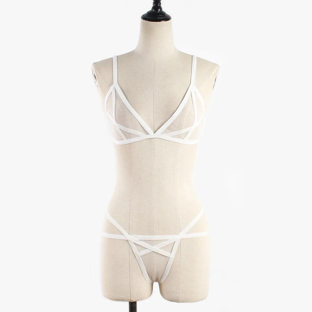 Women Sexy Lingerie Corset Solid Mesh Underwire - Empire P.E