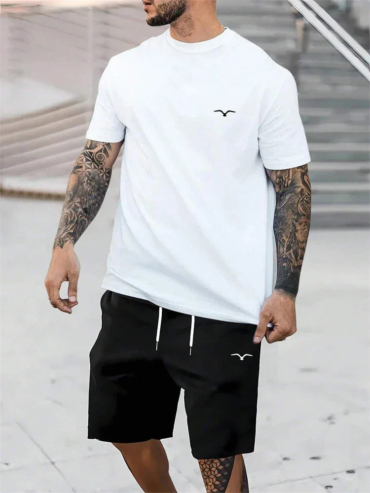 Summer Men Short Sleeved Drawstring Shorts Tracksuit - Empire P.E