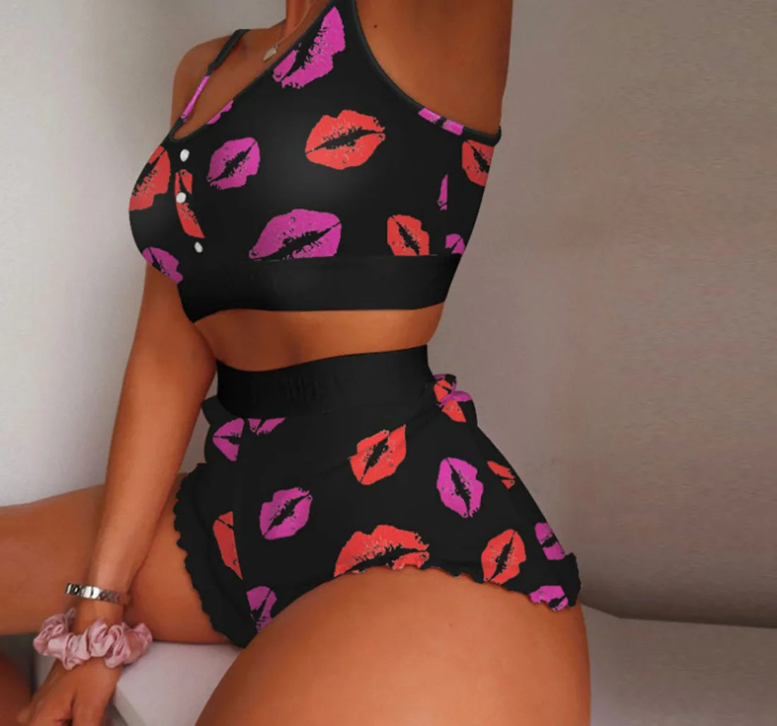 2 Pieces Set Women's Pajama Shorts