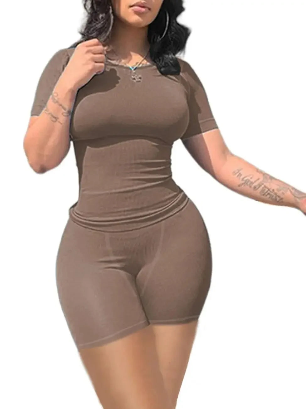 Lounge Wear Ribbed Casual 2 Piece Summer Shorts Set - Empire P.E
