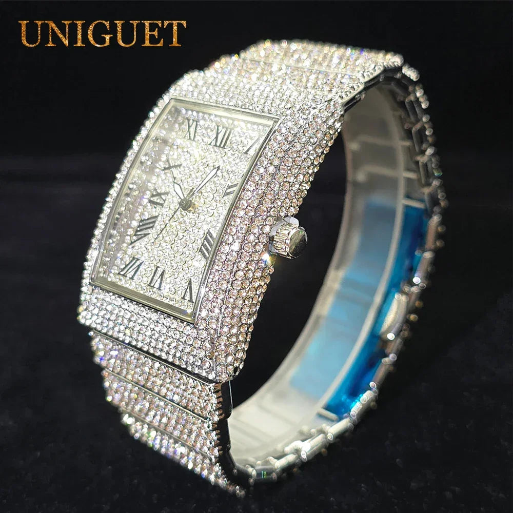 Rectangular Men's Watch Full Iced Out - Empire P.E