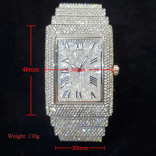 Rectangular Men's Watch Full Iced Out - Empire P.E