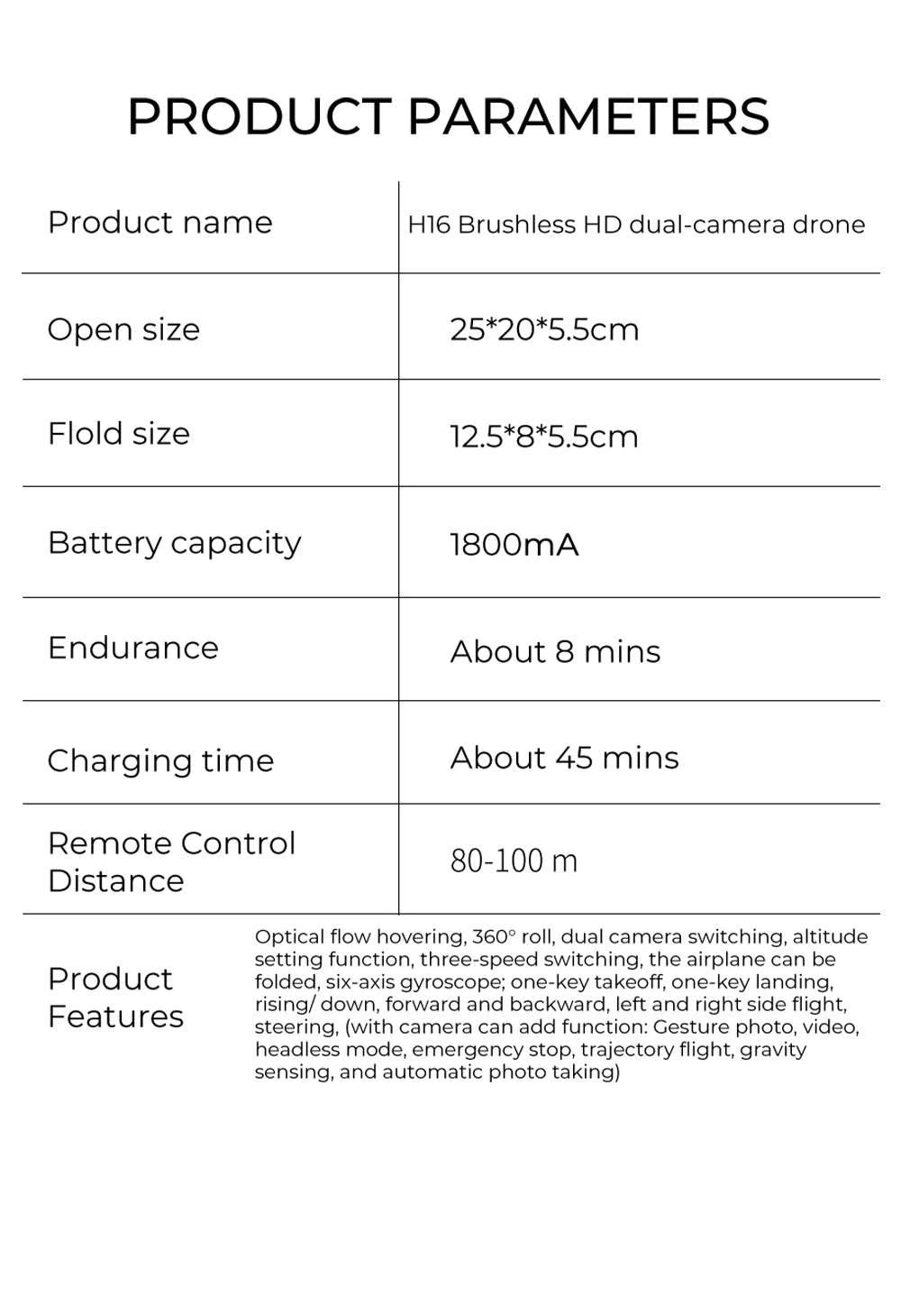 KBDFA New Drone H16 GPS Professional Dual Camera Dron Quadcopter Brushless Aerial Photography Laser Obstacle Avoidance RC Toy - Empire P.E