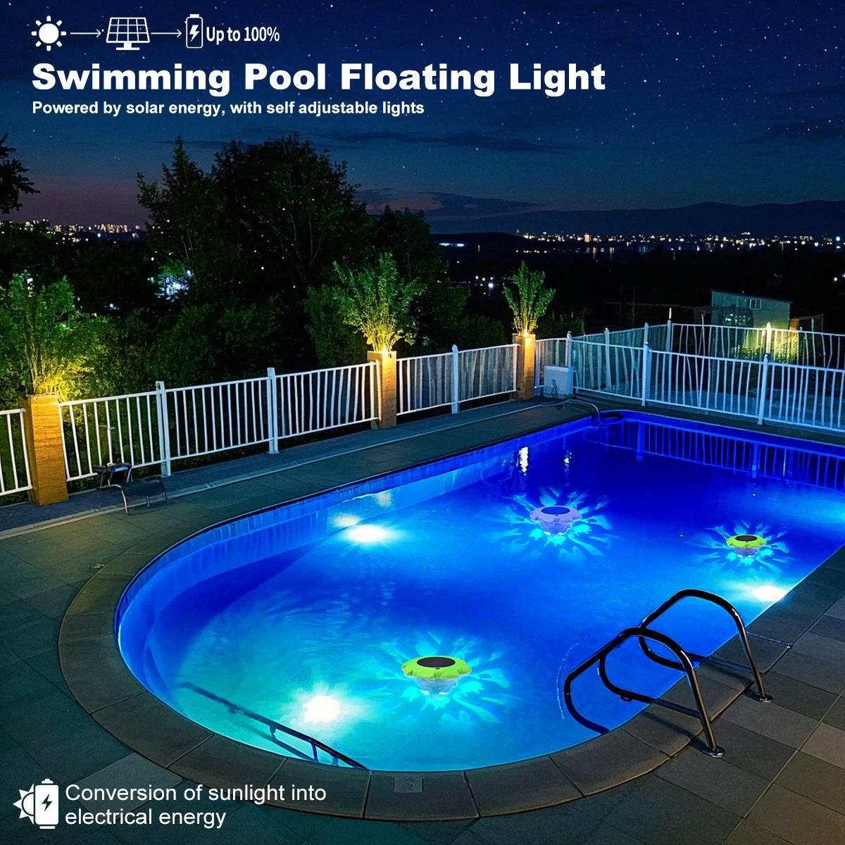 1PC RGB Solar Swimming Pools Lights IP68 Waterproof Water Feature Light Above Ground Pool Lamp For Pool Party Bathtubs Fishbowl - Empire P.E