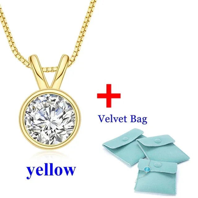 1-2ct D color Moissanite Diamond 18K Gold Plated Classic Necklaces - Empire P.E