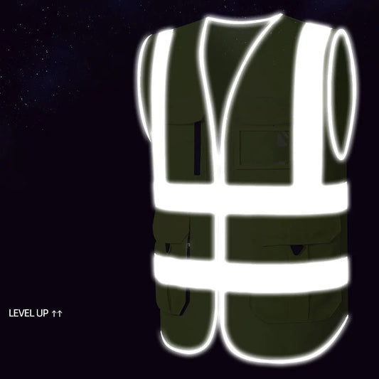 Reflective Safety Vest Multi Pockets Workwear