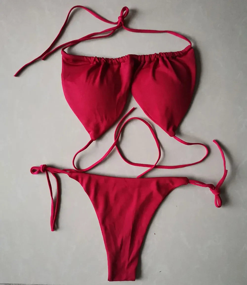 Summer Sexy Bikini set Push-up padded Bra Thong Split Swimwear - Empire P.E