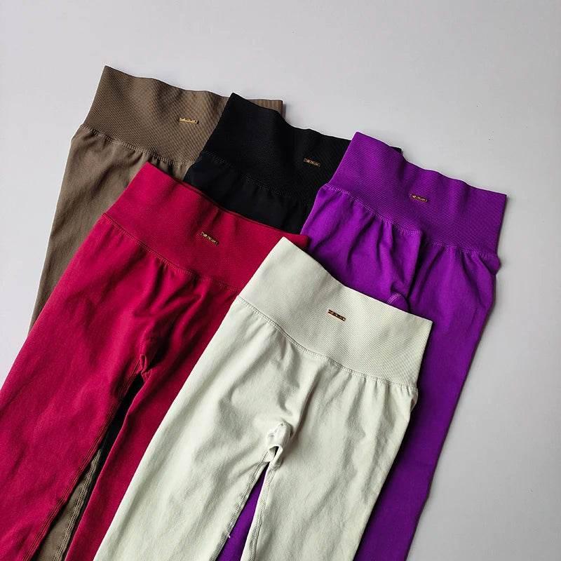 Seamless Hip Lifting Fitness Set Women's V-neck Bra Leggings Yoga Set Quick Drying Exercise Iron Massage High Fat Tight Pants - Empire P.E