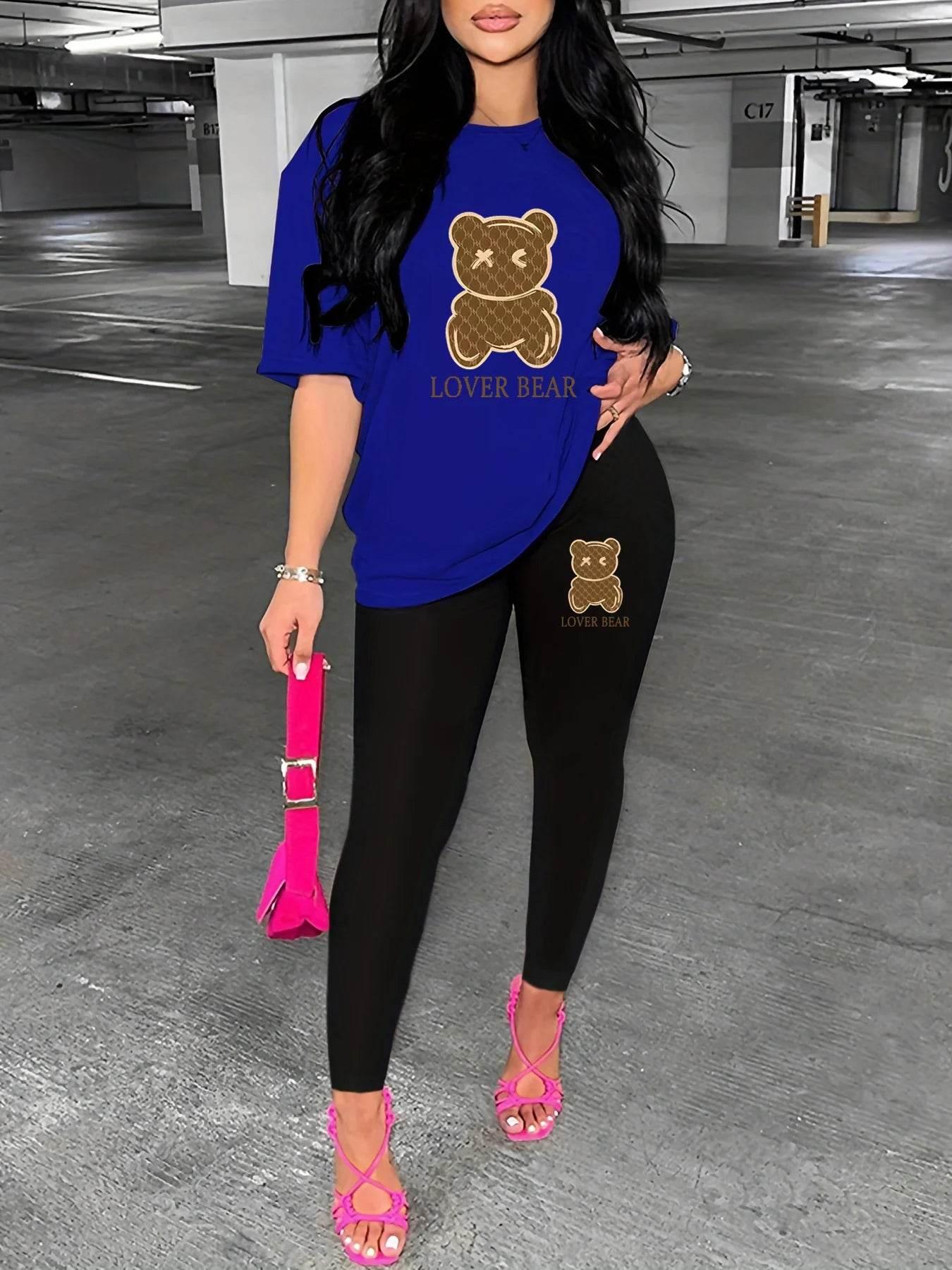 Women's LOVER BEAR print casual loose fit - Empire P.E