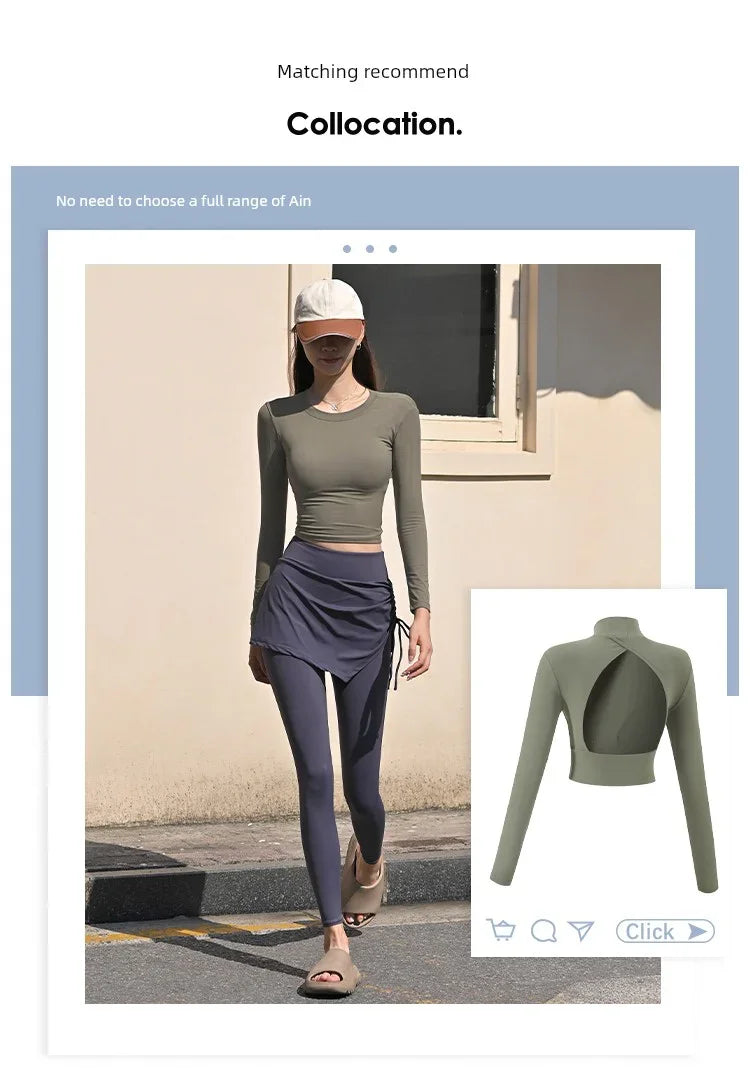 Fake Two-Piece Yoga Pants Women's Drawstring Sports Running Tight Thigh-Length Slim Looking Training Cycling High Waist Belly Contracting Fitness Pants - Empire P.E