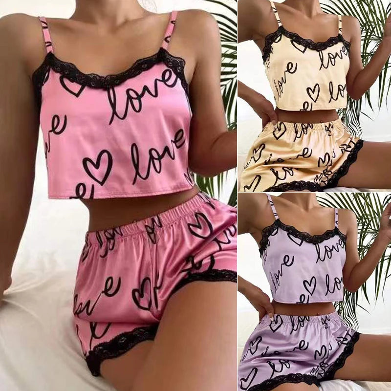 2 Pieces Set Women's Pajama Shorts Suit - Empire P.E
