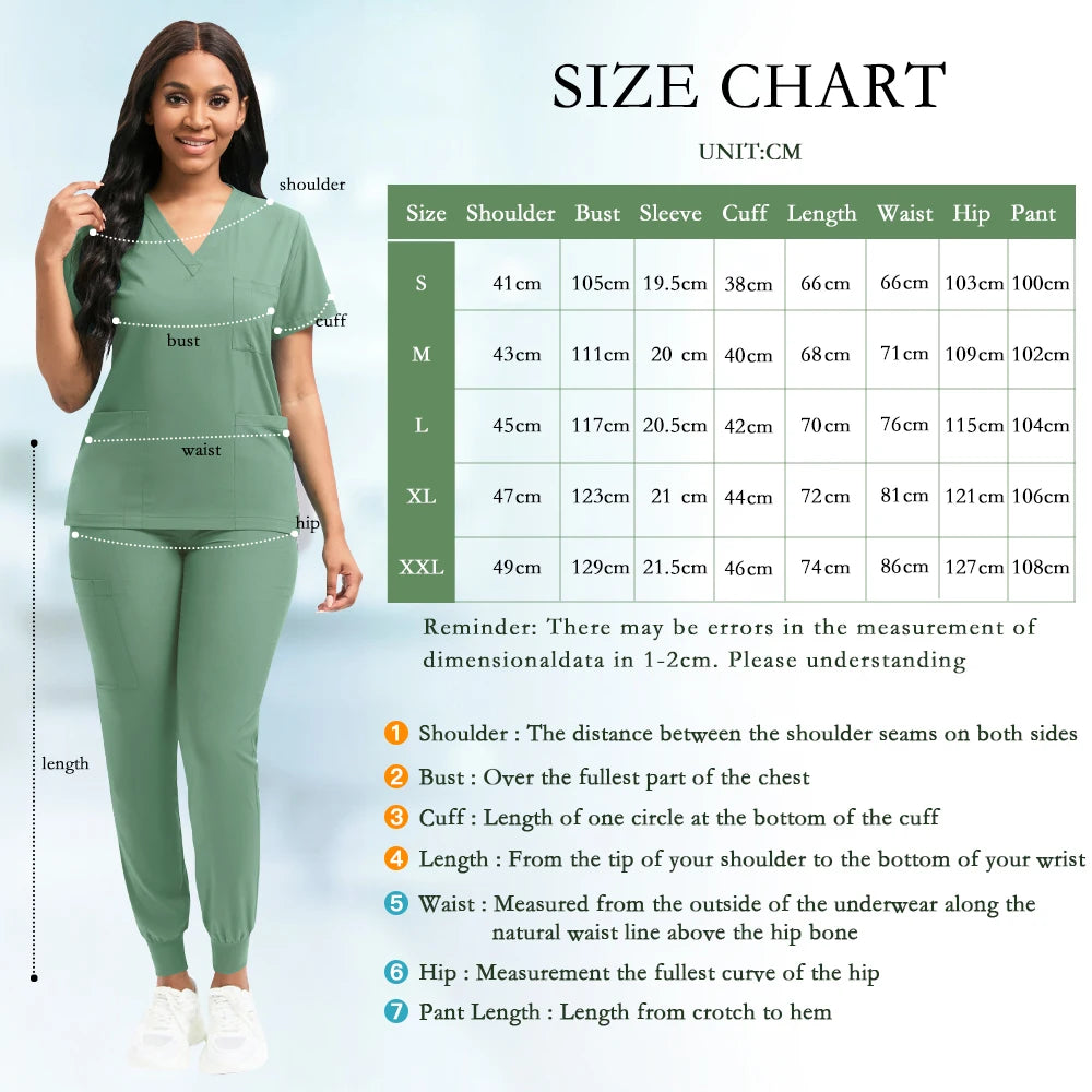 Women's Nursing Scrub Top Pants Medical Suit - Empire P.E