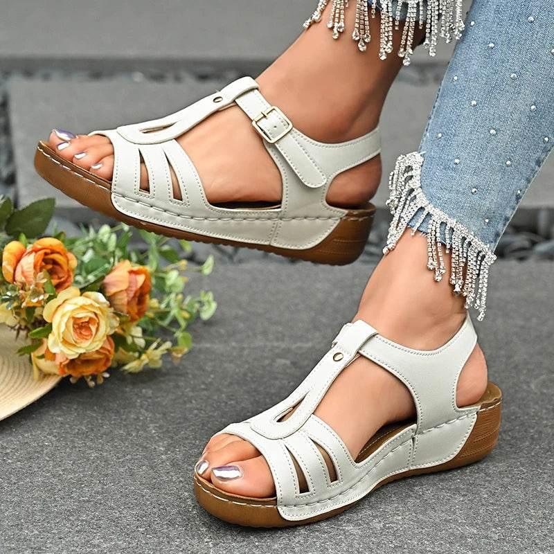 2025 Summer Women Wedge Sandals Lightweight Ankle Buckle Platform Gladiator Sandals Woman Peep Toe Non Slip Beach Sandles 36-43 - Empire P.E
