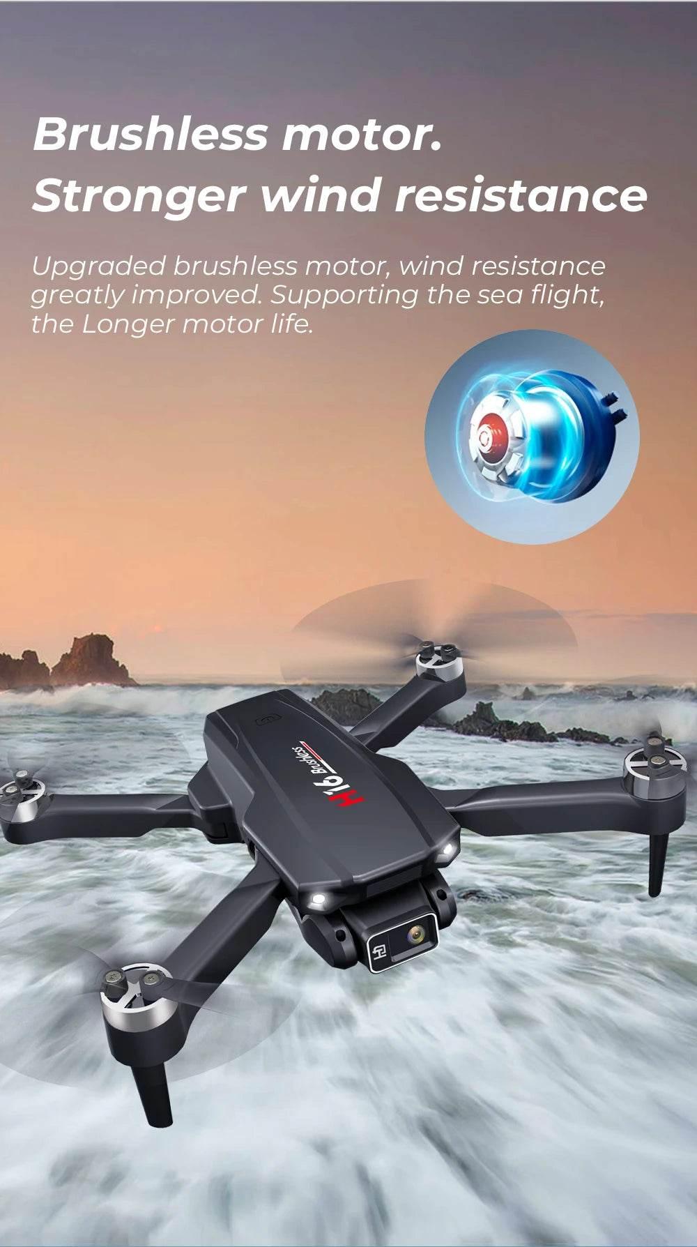 KBDFA New Drone H16 GPS Professional Dual Camera Dron Quadcopter Brushless Aerial Photography Laser Obstacle Avoidance RC Toy - Empire P.E