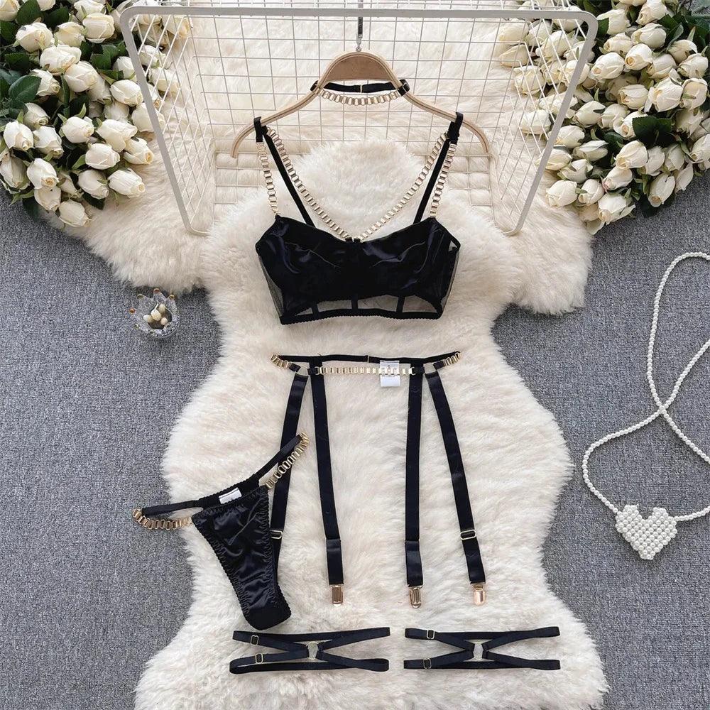 Hollow Out Cosplay Lingerie Lace Backless Jumpsuit - Empire P.E