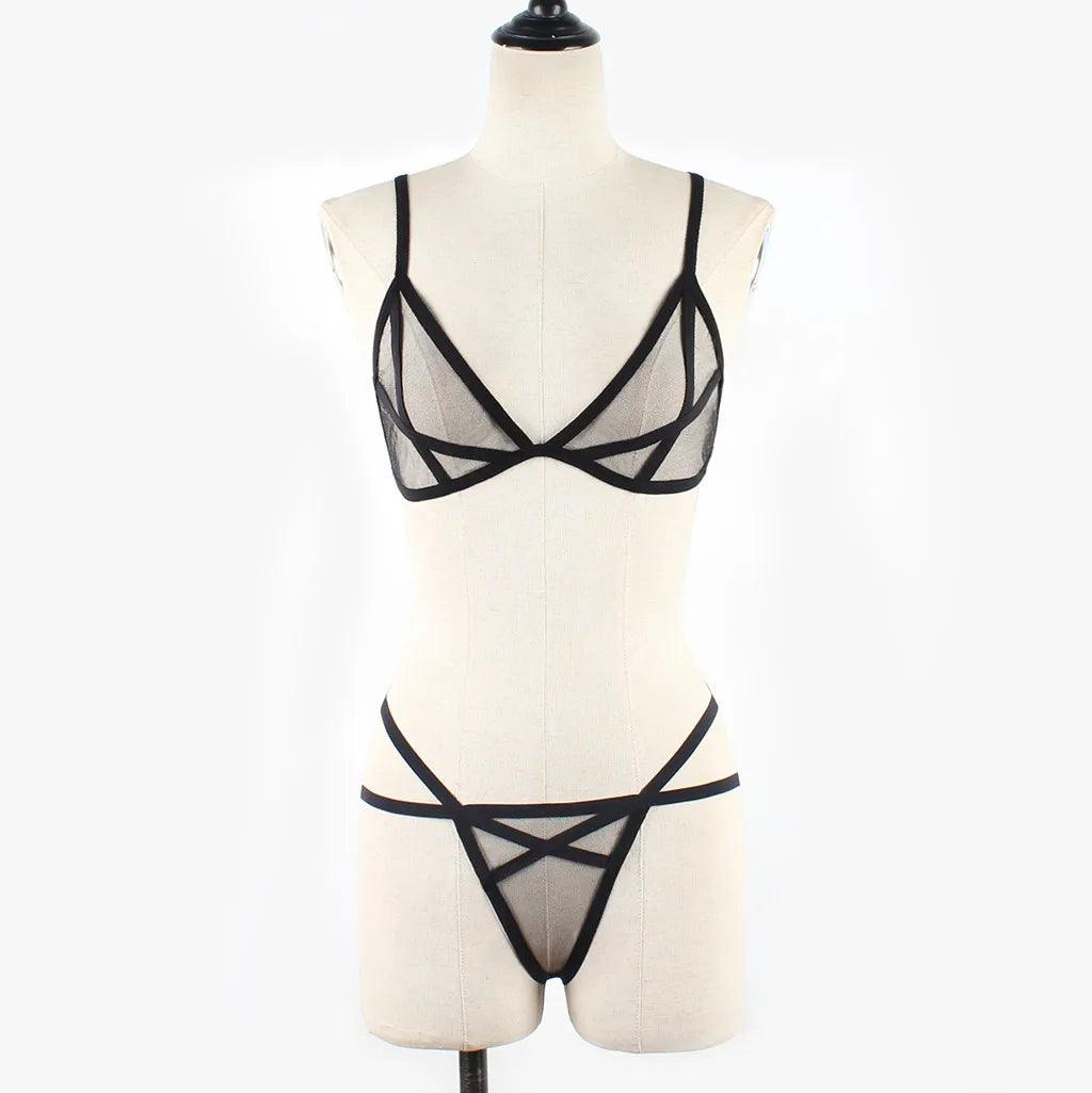 Women Sexy Lingerie Corset Solid Mesh Underwire - Empire P.E