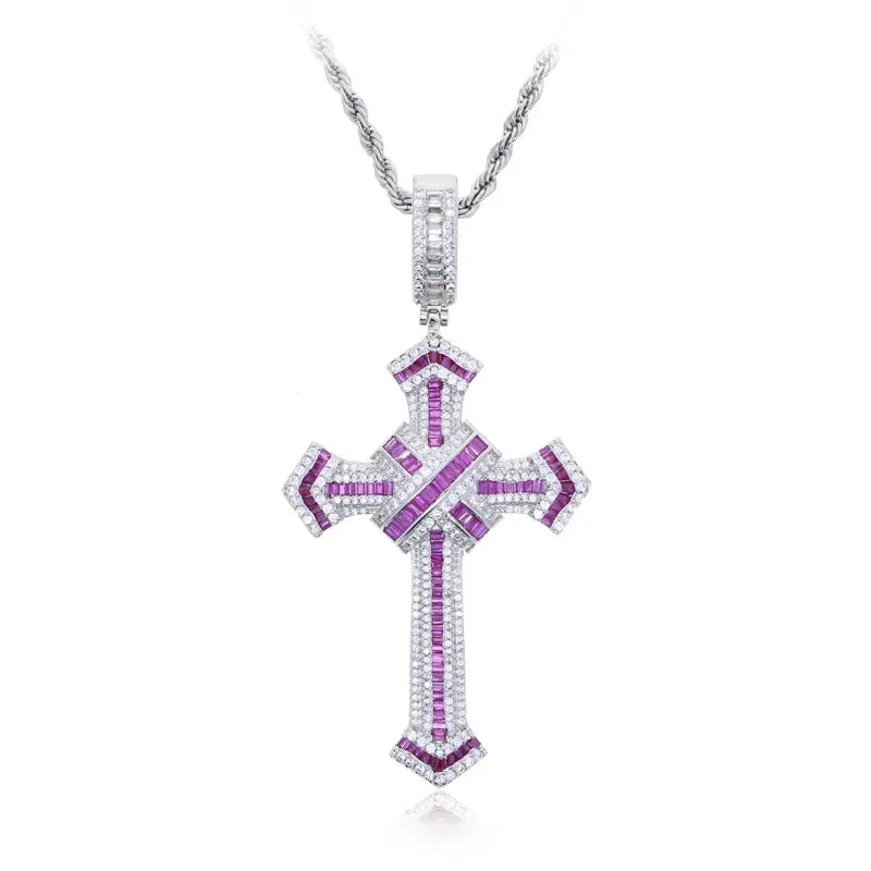 Long Lab Diamond Cross Pendant - Empire P.E