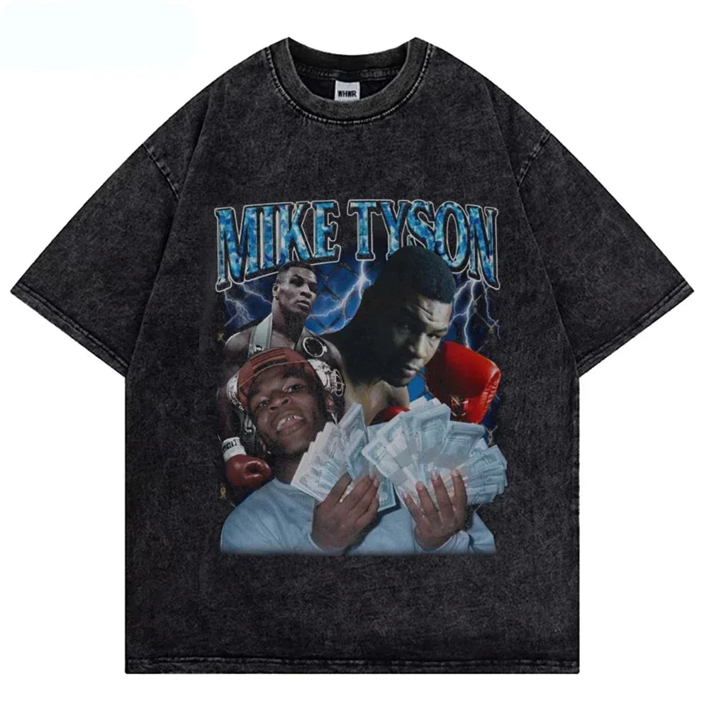 Mike Tyson Washed T Shirt Vintage Boxing Champion T-shirts - Empire P.E