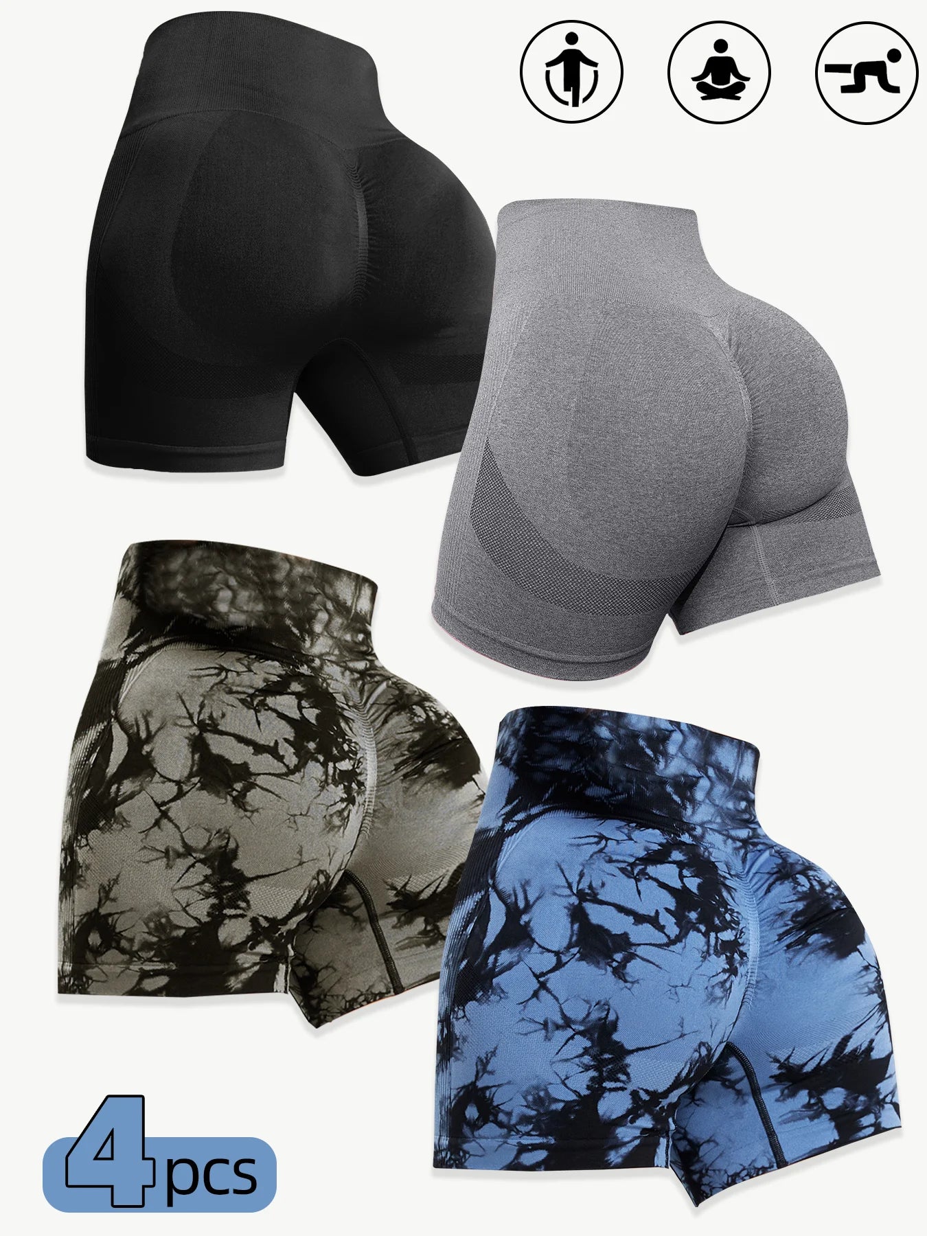 1/3/4pcs Women's Seamless Cycling Shorts - Empire P.E