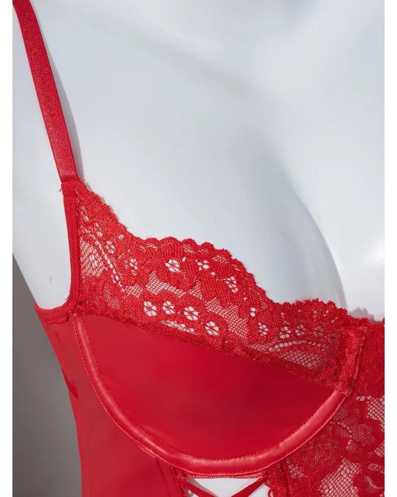 Toucheart Sexy Sexy Pajamas Fishnet PU Leather - Empire P.E