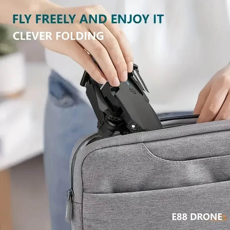 E88 Drone with Dual 4K HD Cameras, Wi-Fi, USB Charging, 1181.1inch Max Altitude, 3m/s Speed, One-Click Return, No GPS,4k drone - Empire P.E