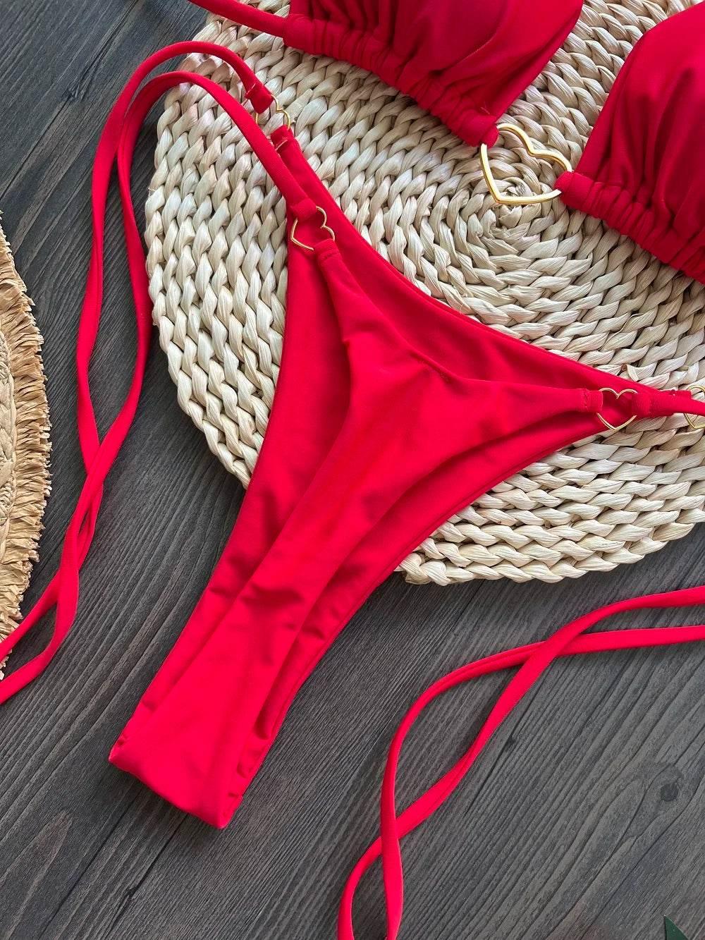 RUOTONSEPT Sexy Halter Solid color Bikini Set Women's Swimsuit Two-piece Triangle Thong Swimwear Bathing Suit Brazilian Biquinis - Empire P.E