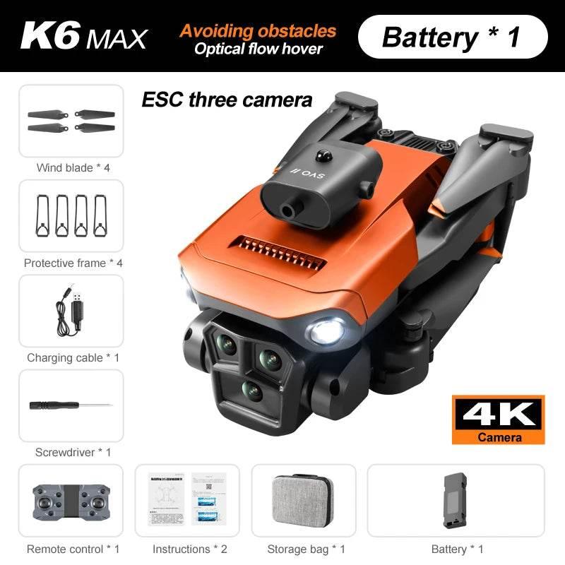 New light Flow professional UAV K6 MAX 4K HD three camera - Empire P.E