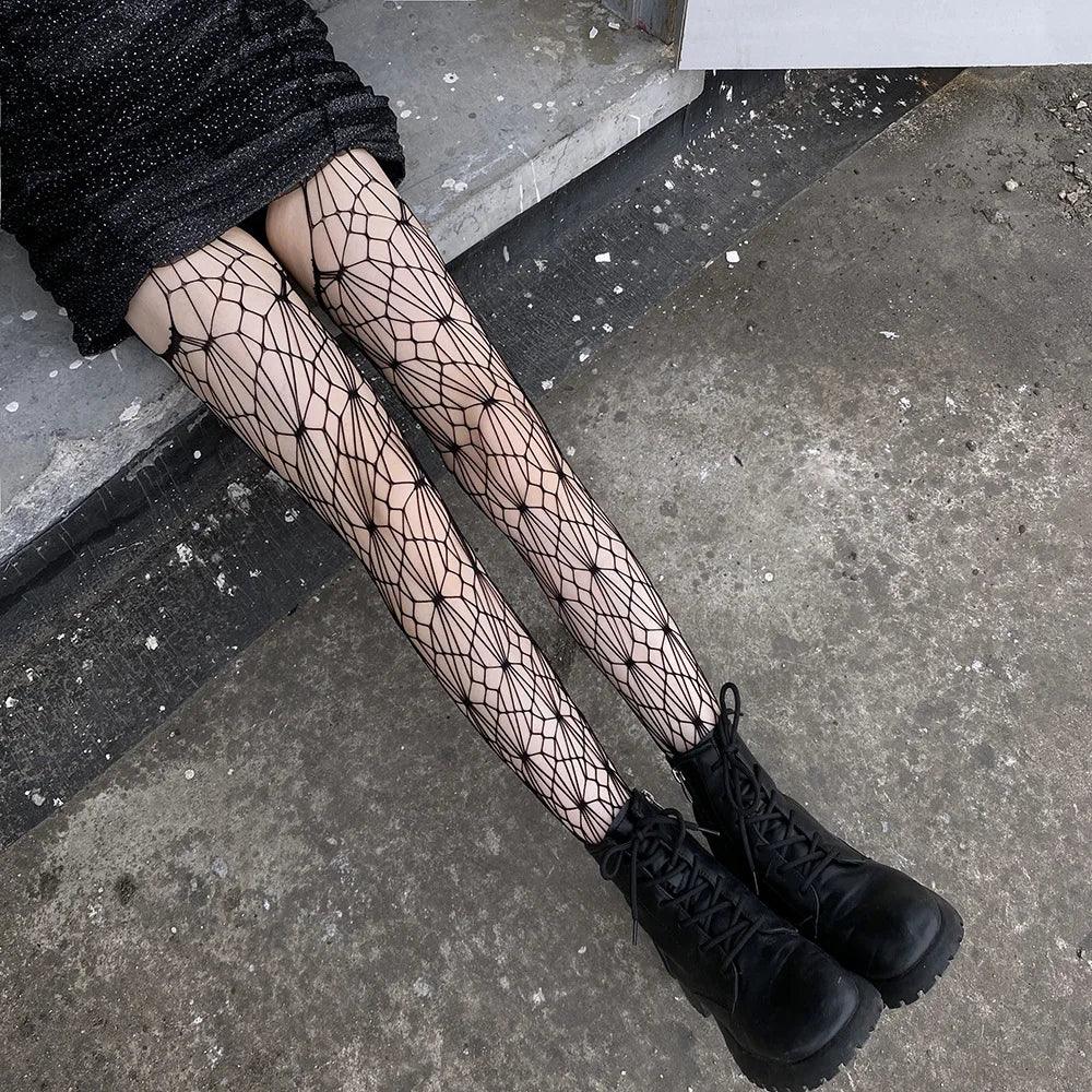 Floral Fishnet Sexy High Waist Open Crotch Lingerie - Empire P.E