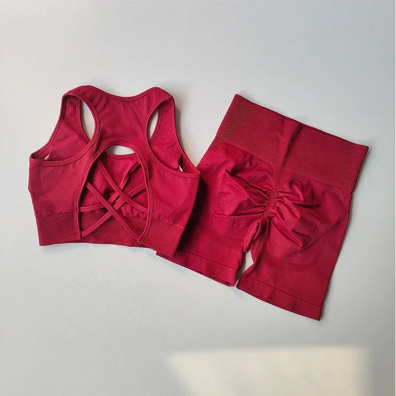 2 PCS Women's Seamless Yoga Set Sexy Sport - Empire P.E