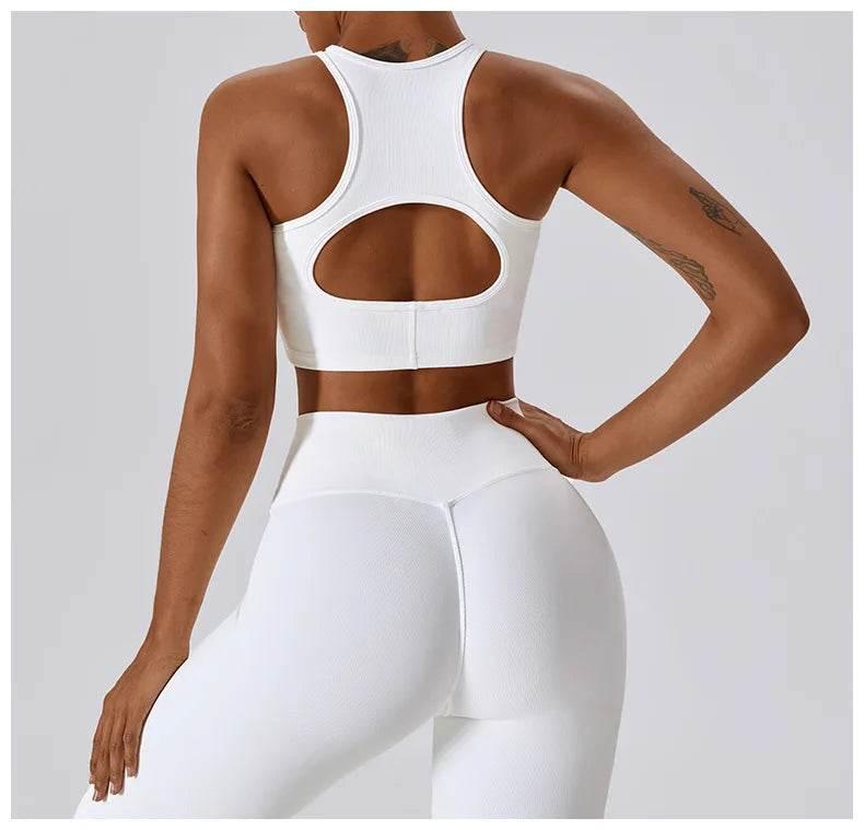2PCS Seamless Yoga Set Gym Clothes Sportswear Yoga Suits For Women Fitness Rib Tracksuits Sports Bra Gym Leggings Sports Suits - Empire P.E