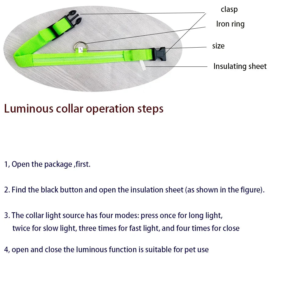 Nylon LED Night Safety Flashing Glow In The Dark Dog Leash - Empire P.E