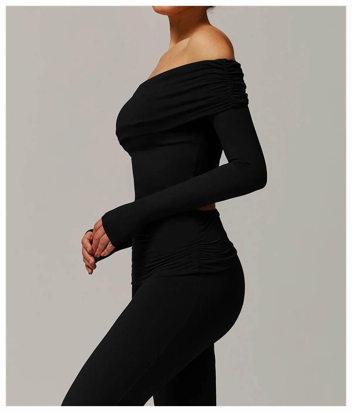 Sexy Yoga Long Sleeve Slim Fit Fitness Yoga Shirts Crop Top Women's Quick-drying Sport Tops Running Workout Women Gym Clothing - Empire P.E