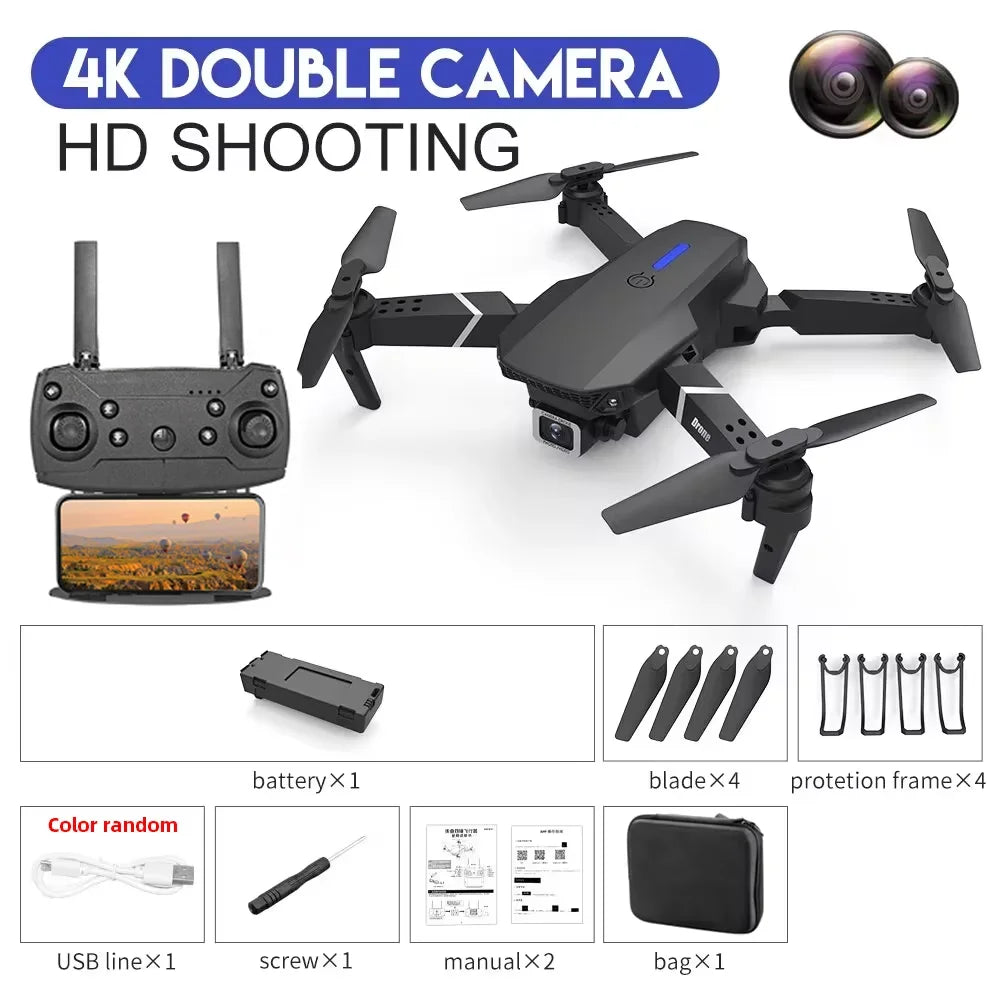 KDBFA 2024 New E88 Pro WIFI FPV Drone Wide Angle HD 4K 1080P Camera - Empire P.E