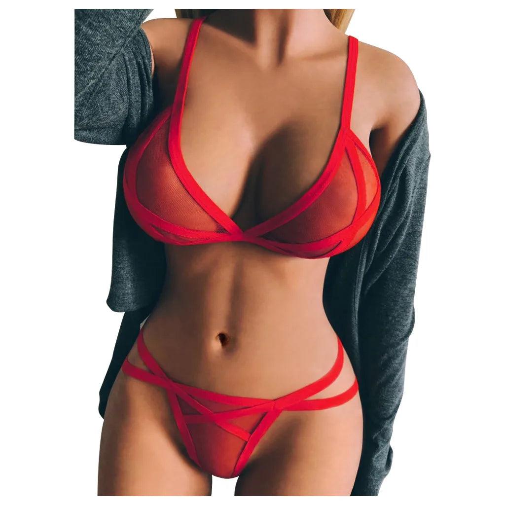 Women Sexy Lingerie Corset Solid Mesh Underwire - Empire P.E
