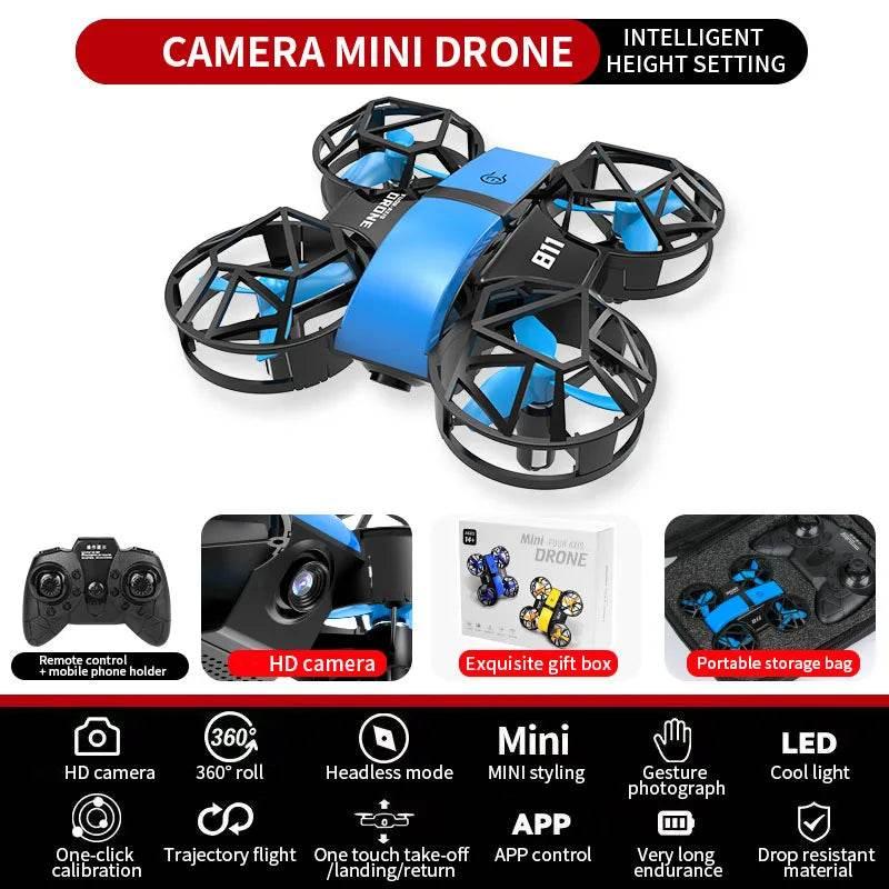 Dowellin D12 Drone Mini Remote Control Aircraft New Children's Toy HD Dual Camera Fixed Height RC Quadcopter Starter Gifts - Empire P.E