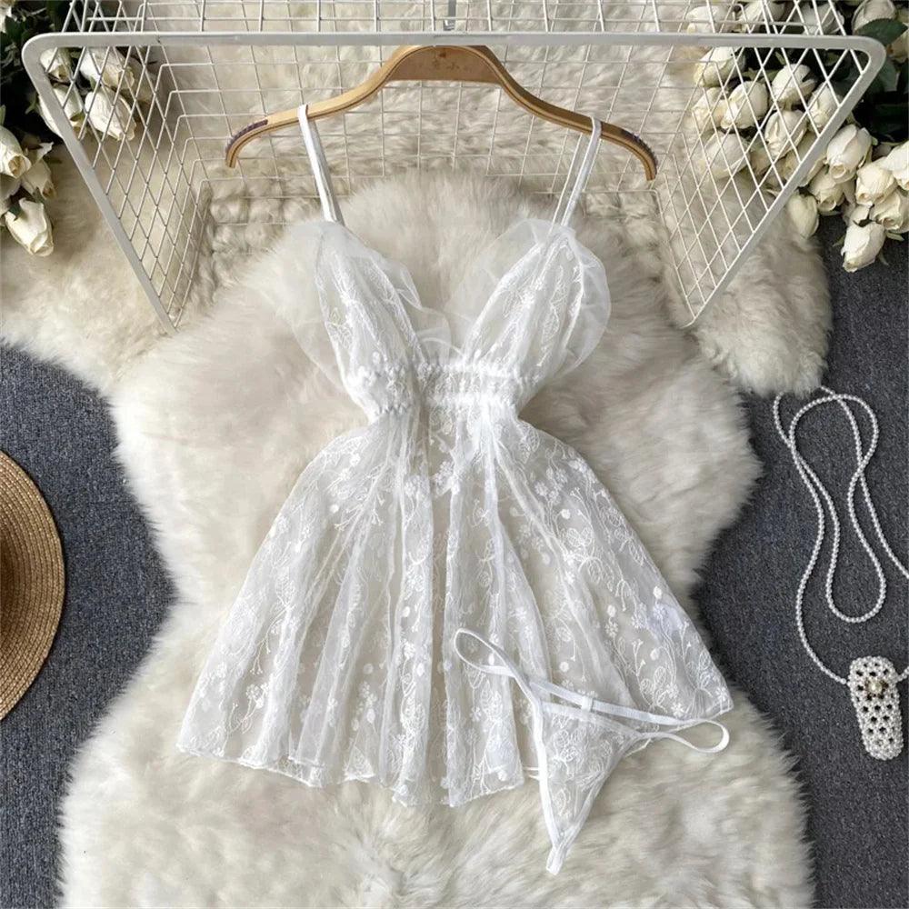 Hollow Out Cosplay Lingerie Lace Backless Jumpsuit - Empire P.E