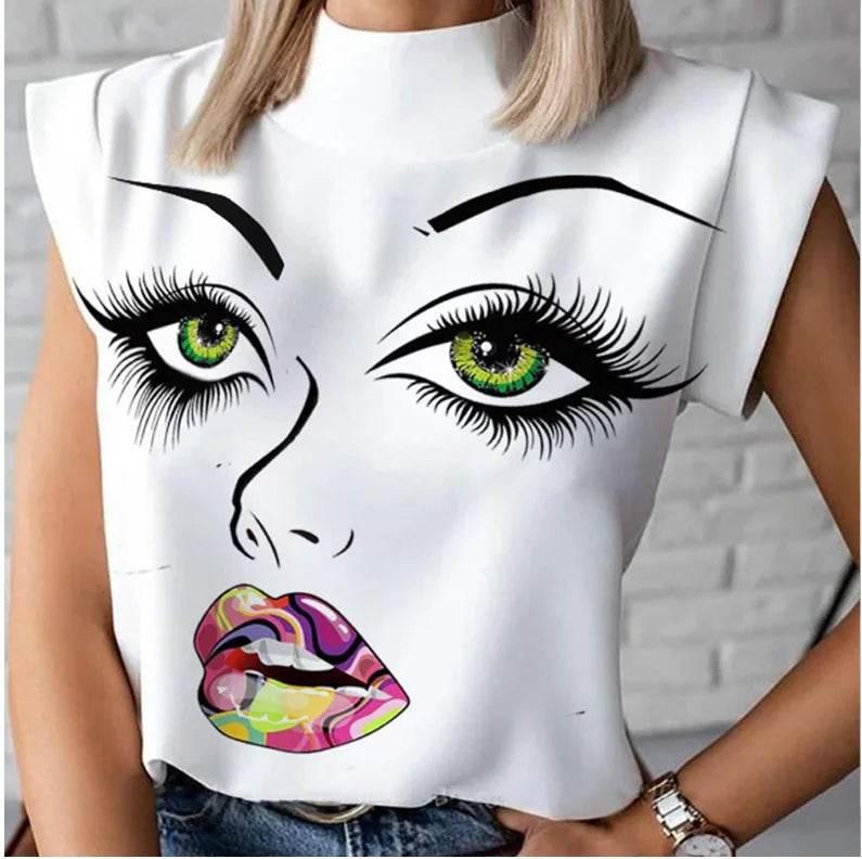 Stylish Women's Sleeveless Summer Tee Top - Empire P.E