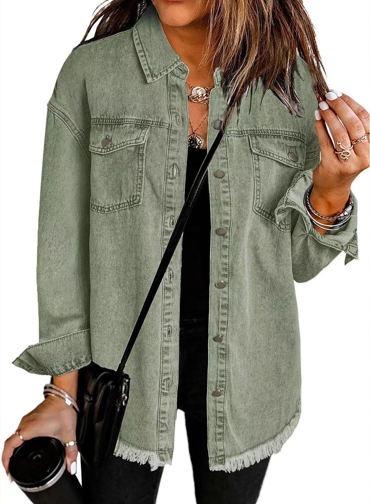 Women Denim Coat Shirt