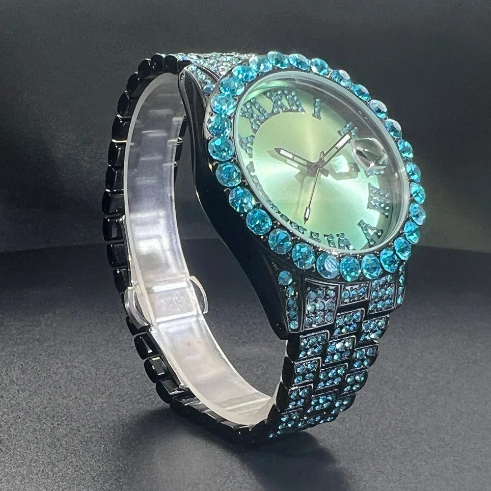 Luxury Men Diamond Quartz Wristwatch - Empire P.E