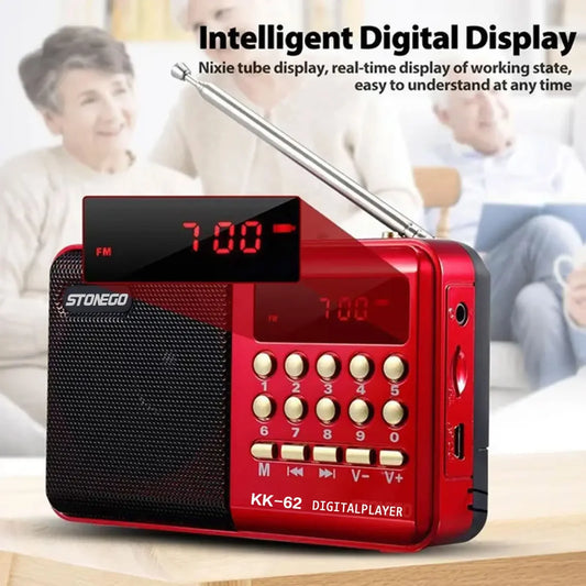 2 size Mini Portable Radio Handheld Rechargeable Digital FM USB TF MP3 Player - Empire P.E