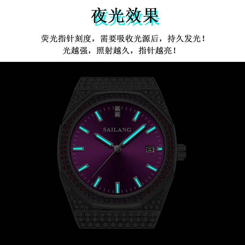 New Style Violet High-End Ladies Wrist Watch Luxury Diamond Waterproof - Empire P.E