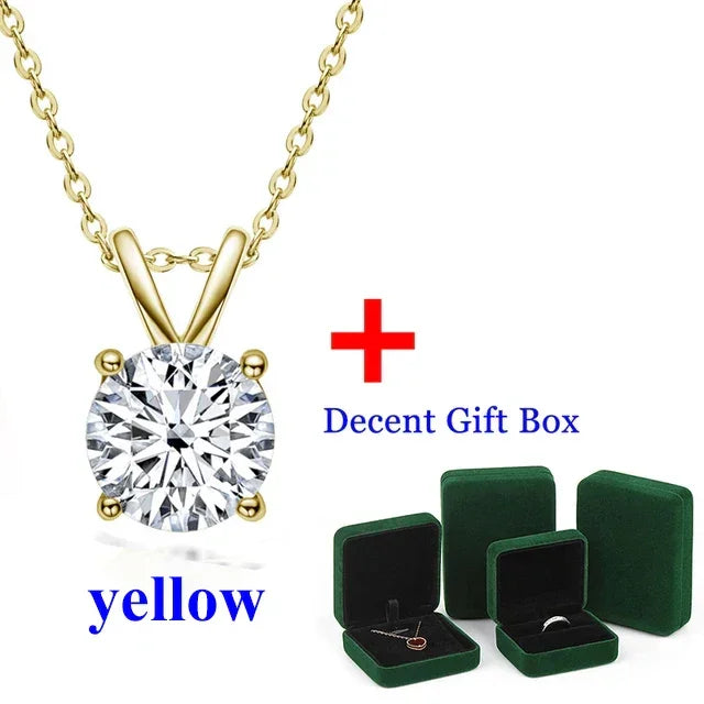1-2ct D color Moissanite Diamond 18K Gold Plated Classic Necklaces - Empire P.E
