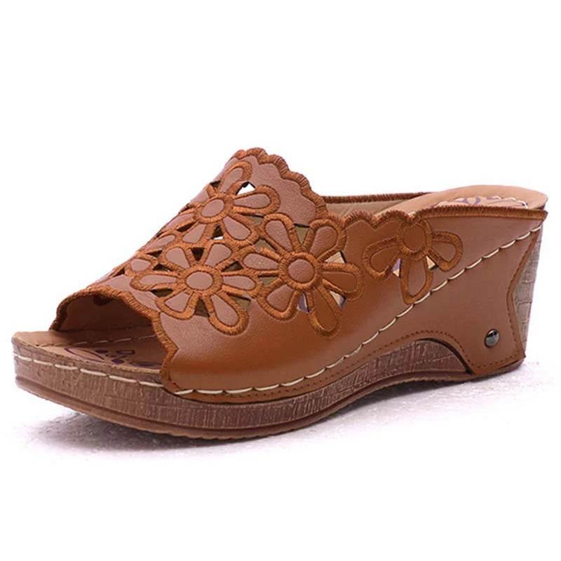 Sandals Shoes Women Summer Comfortable Women Shoe Slides Shoes Woman Wedge Walking Shoes Party Female Footwear Slippers Woman - Empire P.E