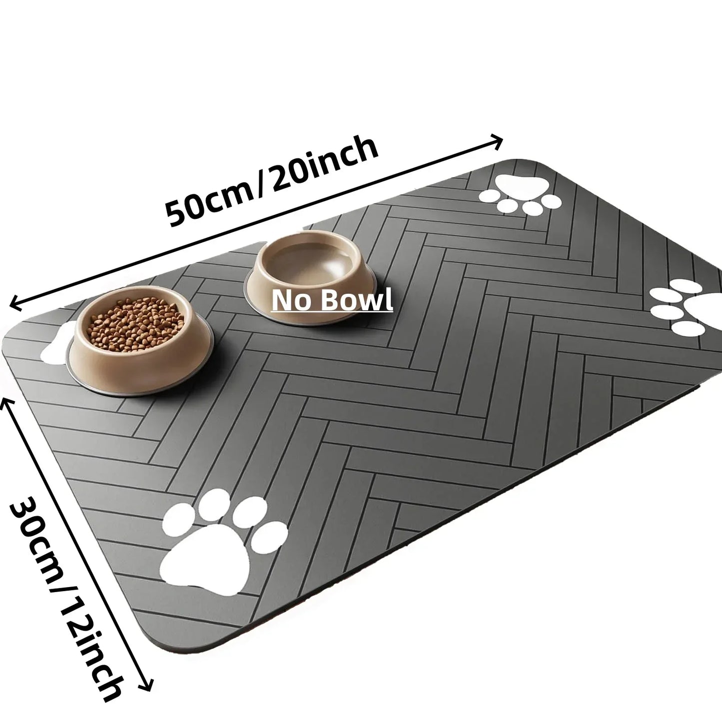 Pet Feeding Mat-Absorbent Waterproof Rubber Backing - Empire P.E