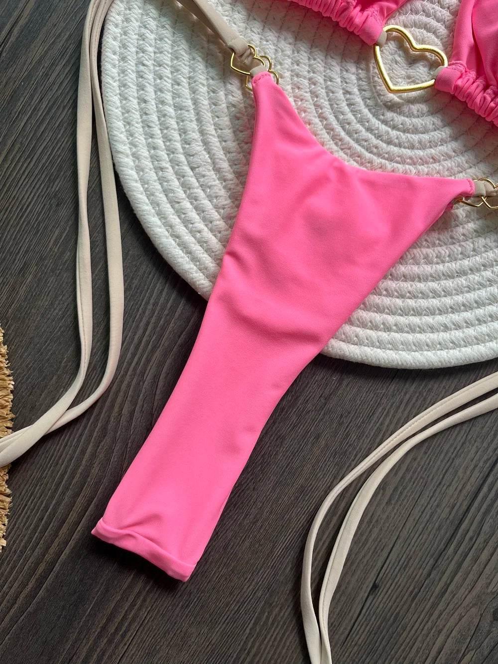 RUOTONSEPT Sexy Halter Solid color Bikini Set Women's Swimsuit Two-piece Triangle Thong Swimwear Bathing Suit Brazilian Biquinis - Empire P.E